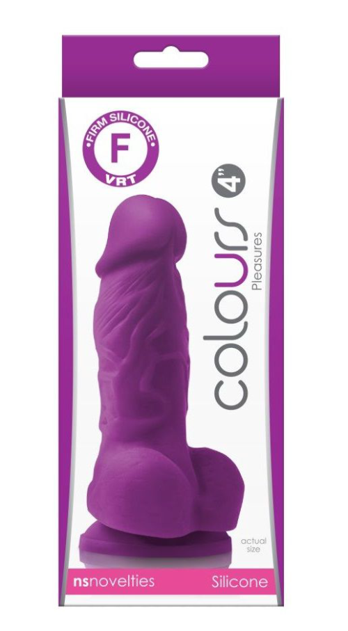 Фиолетовый фаллоимитатор на присоске Pleasures 4 - 14,2 см. - 1