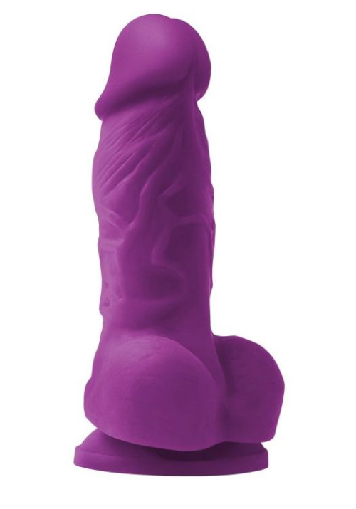 Фиолетовый фаллоимитатор на присоске Pleasures 4 - 14,2 см. - 0