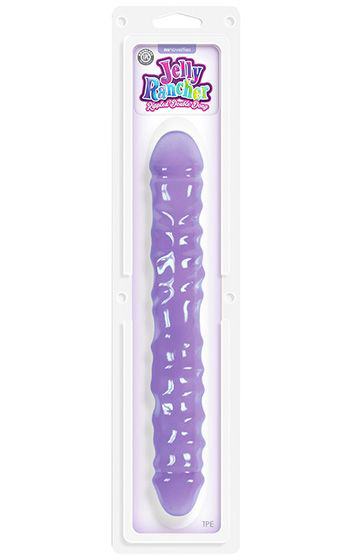 Фиолетовый двусторонний фаллоимитатор Double Dong Ripple - 30 см. - 1