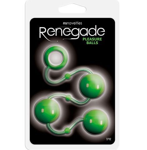 Зеленые анальные шарики Renegade Pleasure Balls - 1