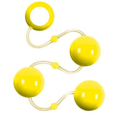 Желтые анальные шарики Renegade Pleasure Balls - 0
