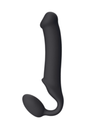 Черный безремневой страпон Silicone Bendable Strap-On XL - 3