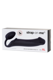 Черный безремневой страпон Silicone Bendable Strap-On XL - 6