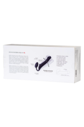 Черный безремневой страпон Silicone Bendable Strap-On XL - 7