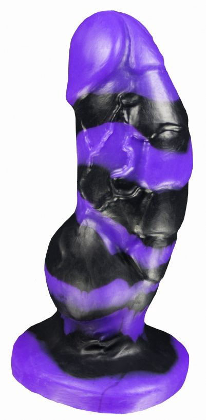 Черно-фиолетовый фаллоимитатор Мартин medium - 24,5 см. - 0