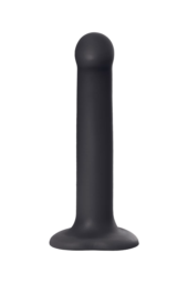 Черный фаллос на присоске Silicone Bendable Dildo M - 18 см. - 2