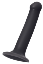 Черный фаллос на присоске Silicone Bendable Dildo M - 18 см. - 0