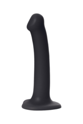 Черный фаллос на присоске Silicone Bendable Dildo M - 18 см. - 3