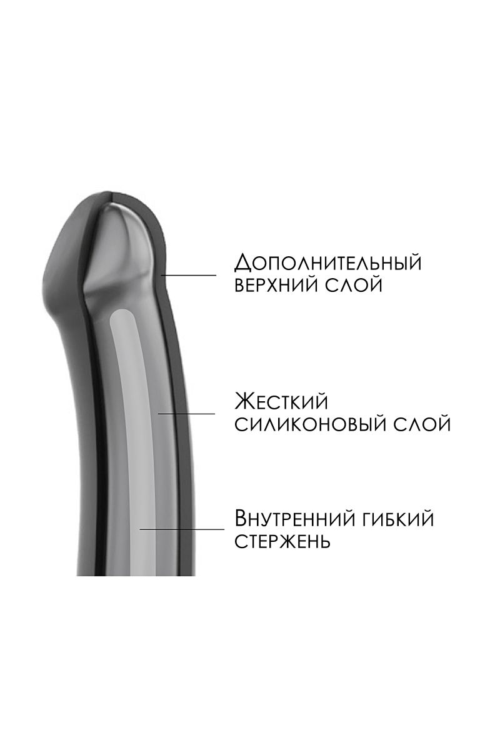Черный фаллос на присоске Silicone Bendable Dildo M - 18 см. - 7