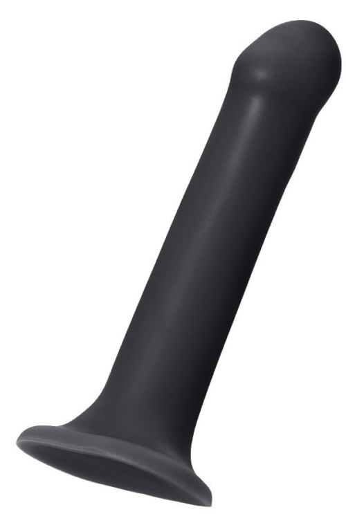 Черный фаллос на присоске Silicone Bendable Dildo L - 19 см. - 0