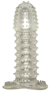 Прозрачная насадка с шипиками Cristal Condom - 12,5 см. - 0