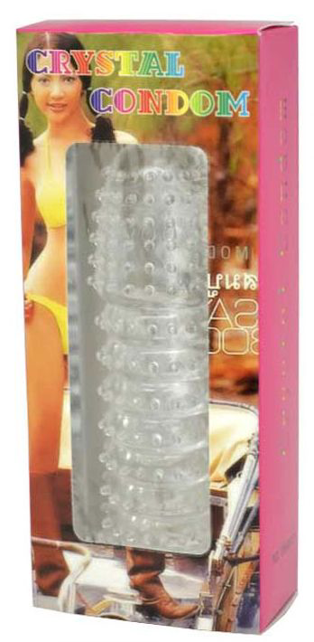 Прозрачная насадка с шипиками Cristal Condom - 12,5 см. - 1