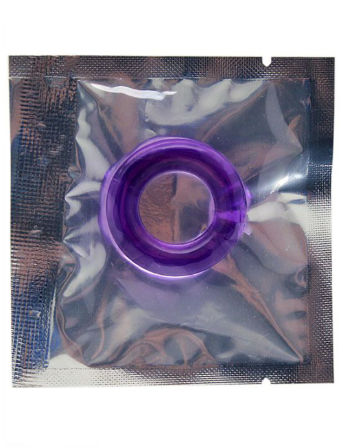 Фиолетовое гладкое эрекционное кольцо - 1