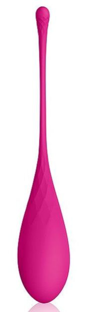 Розовый каплевидный вагинальный шарик со шнурочком - 0