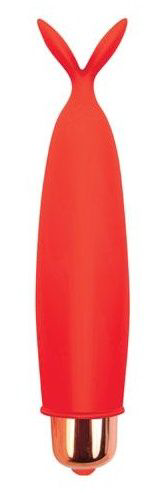 Красный клиторальный вибростимулятор с усиками - 0