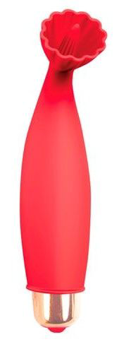 Красный клиторальный стимулятор - 10,5 см. - 0