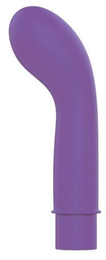 Фиолетовый вибромассажер с изогнутой головкой - 11,3 см. - 0
