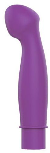 Фиолетовый вибромассажер с изогнутой круглой головкой - 11,5 см. - 0