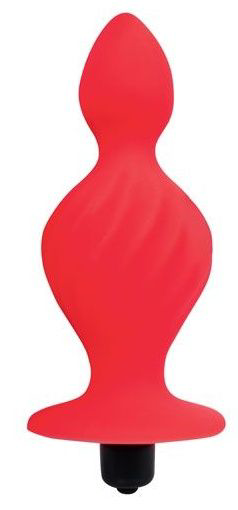 Красная анальная вибровтулка конической формы - 10 см. - 0