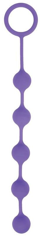 Фиолетовая анальная цепочка с металлическими шариками - 25 см. - 0