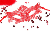 Красная ажурная текстильная маска Марлен - 0