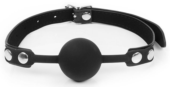 Черный кляп-шарик с регулируемым ремешком - 0
