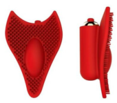 Красный клиторальный стимулятор с шипиками - 7,5 см. - 0
