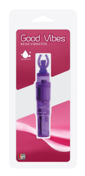Фиолетовый клиторальный стимулятор-ракета с мишкой GOOD VIBES BEAR VIBRATOR - 1