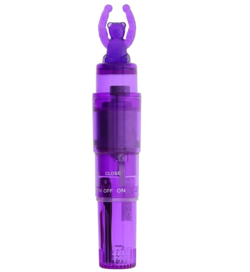 Фиолетовый клиторальный стимулятор-ракета с мишкой GOOD VIBES BEAR VIBRATOR - 0