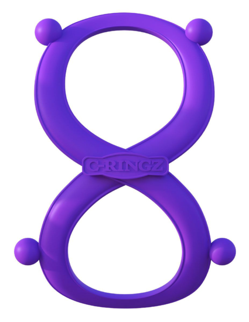 Фиолетовое эрекционное кольцо на пенис и мошонку Infinity Ring - 3