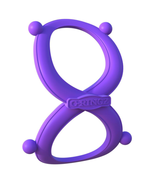 Фиолетовое эрекционное кольцо на пенис и мошонку Infinity Ring - 0