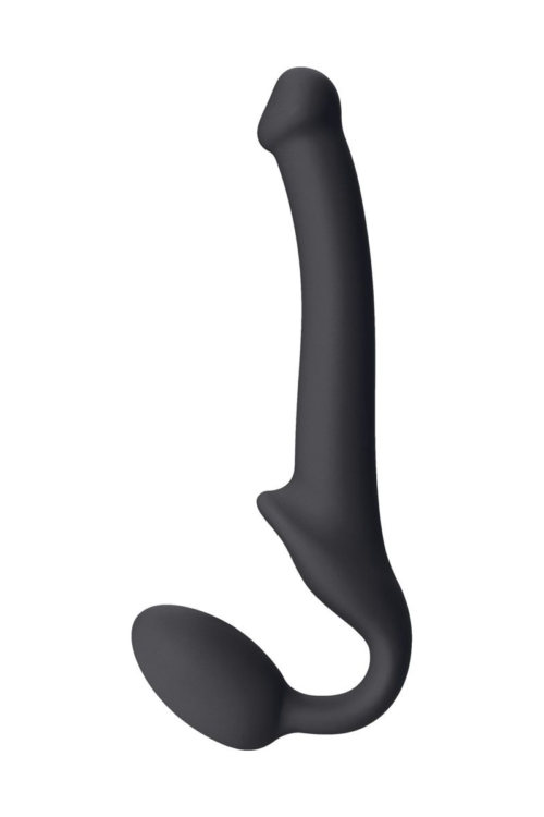 Черный безремневой страпон Silicone Bendable Strap-On S - 1