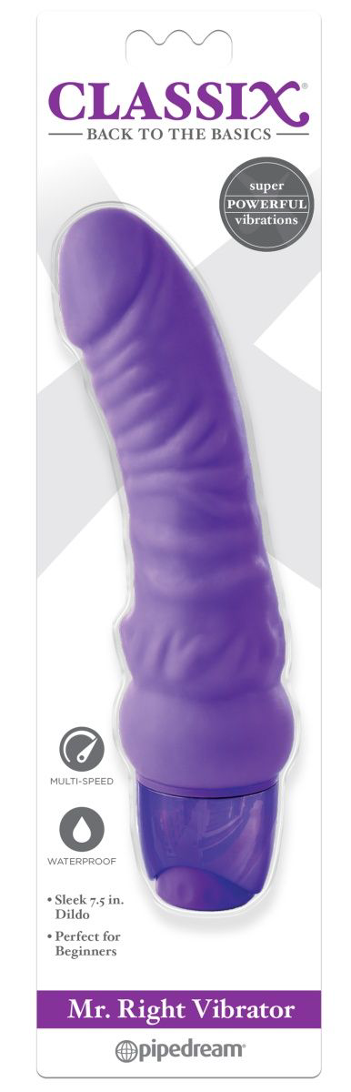 Фиолетовый вибромассажер Classix Mr. Right Vibrator - 18,4 см. - 1