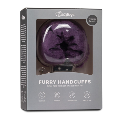 Наручники с фиолетовым мехом Furry Handcuffs - 1