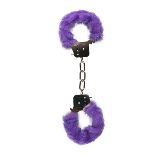 Наручники с фиолетовым мехом Furry Handcuffs - 0