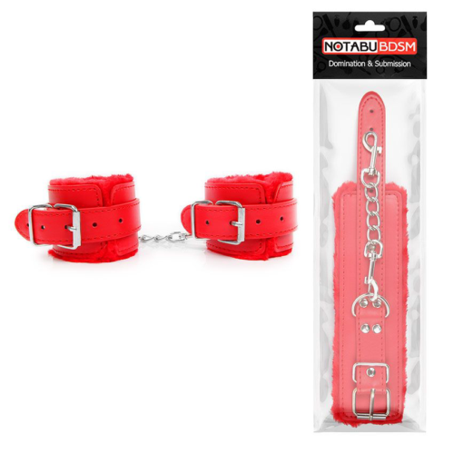 Красные мягкие наручники на регулируемых ремешках - 1