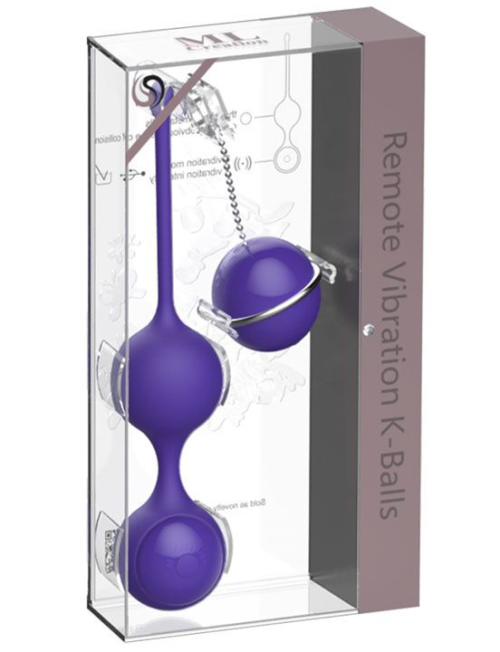 Фиолетовые виброшарики с пультом управления K-Balls - 3