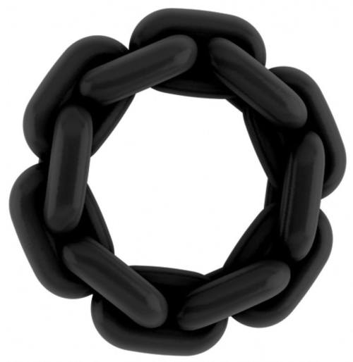 Чёрное эрекционное кольцо SONO №6 - 0