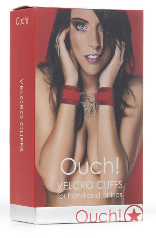 Красные наручники Velcro Cuffs Red - 1