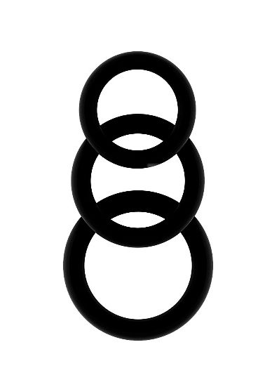 Набор из 3 чёрных эрекционных колец SONO No.25 - 0