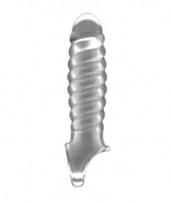 Прозрачная ребристая насадка Stretchy Penis Extension No.32 - 0