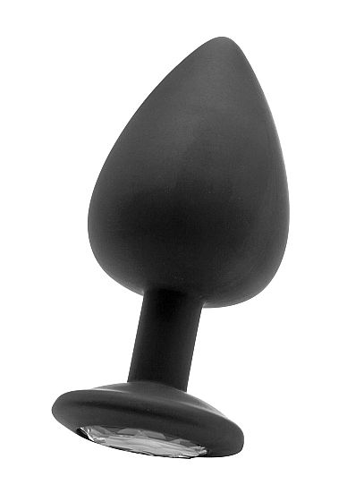 Чёрная анальная пробка Extra Large Diamond Butt Plug - 9,3 см. - 0