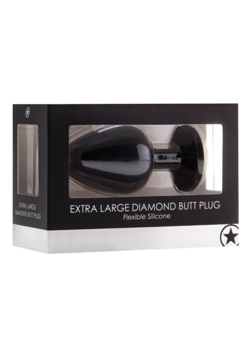 Чёрная анальная пробка Extra Large Diamond Butt Plug - 9,3 см. - 1