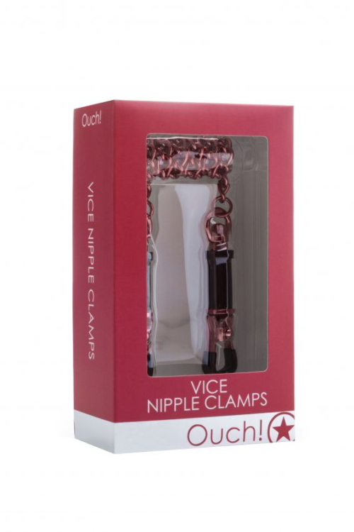 Красные зажимы для сосков Vice Nipple Clamps - 1