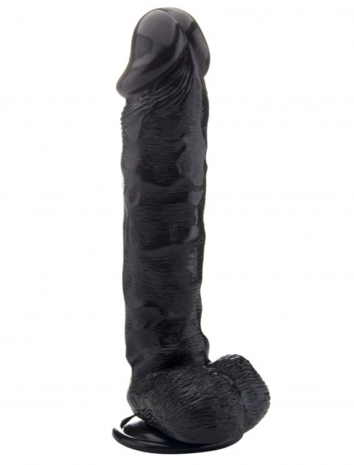 Чёрный фаллоимитатор Realistic Cock 13,4 With Scrotum - 34 см. - 0