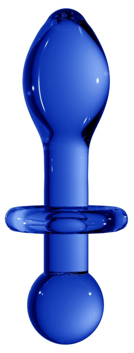 Синяя анальная пробка Chrystalino Rocker - 11,8 см. - 0