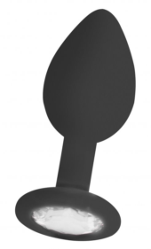 Черная анальная пробка с прозрачным кристаллом Diamond Butt Plug - 8 см. - 0