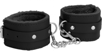 Черные поножи Plush Leather Ankle Cuffs