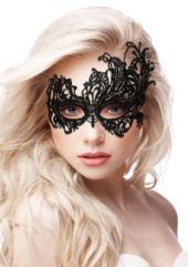 Черная кружевная маска ручной работы Royal Black Lace Mask - 1