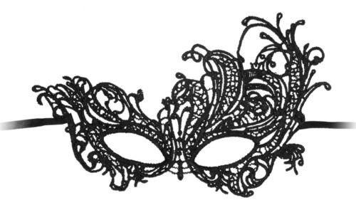 Черная кружевная маска ручной работы Royal Black Lace Mask - 0